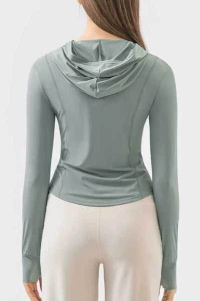 Millennia Pocketed Zip Up Hooded Activewear Hoodie