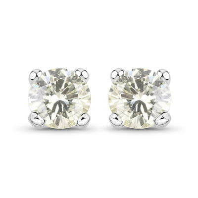 Pendientes de Diamante Blanco Genuino de 0.71 Quilates en Oro Blanco de 14K