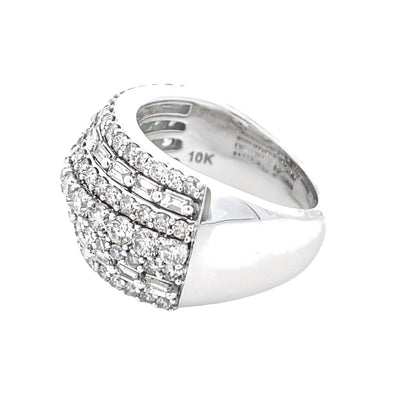 Bague de mariage en diamant de 3,00 ct en or blanc 10KT