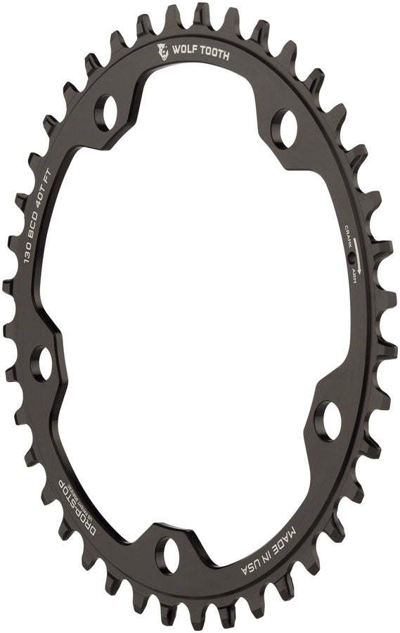 Cadena de Sprocket Wolf Tooth 130 BCD para Ciclismo de Carretera y Ciclocross - 40t Negra