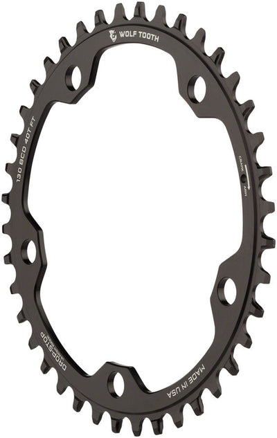 Cadena de Sprocket Wolf Tooth 130 BCD para Ciclismo de Carretera y Ciclocross - 40t Negra