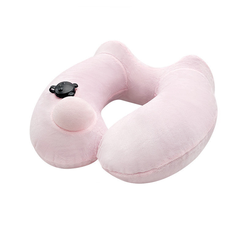 Premium Inflatable Travel Pillow with Hood for Comfort