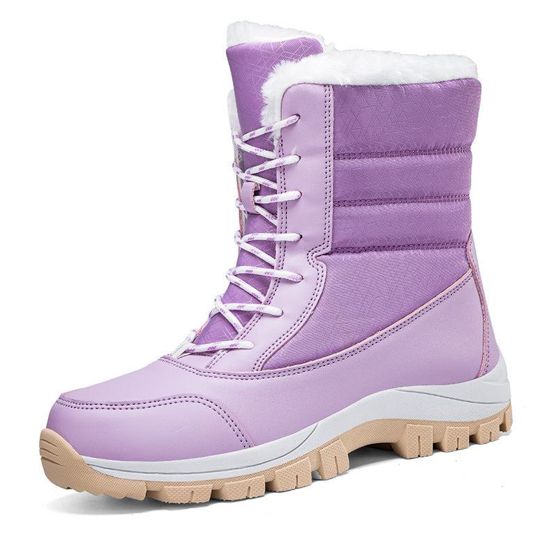 Bottes en Velours Chaud en Coton - Chaussures Rembourrées Hautes en Coton