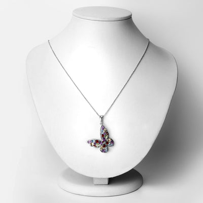 3.80 Carat Multi-Stone Butterfly Pendant in Sterling Silver