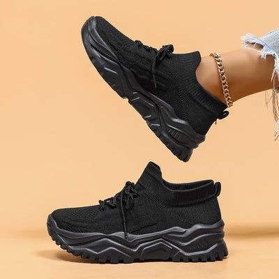 Plus Size Women's Breathable Fly-knit Sneakers