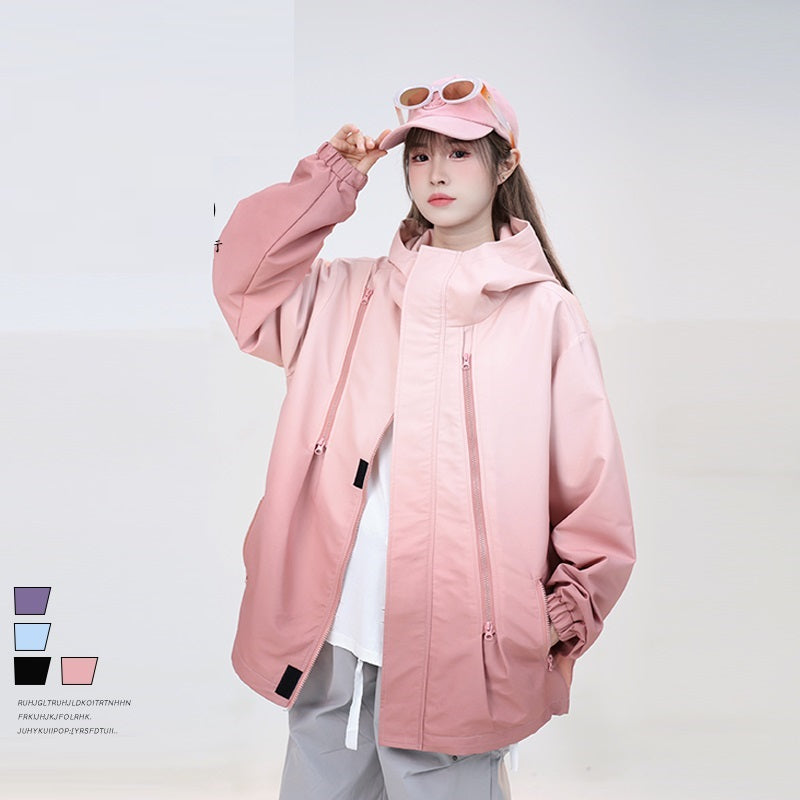 Veste imperméable à couleur dégradée