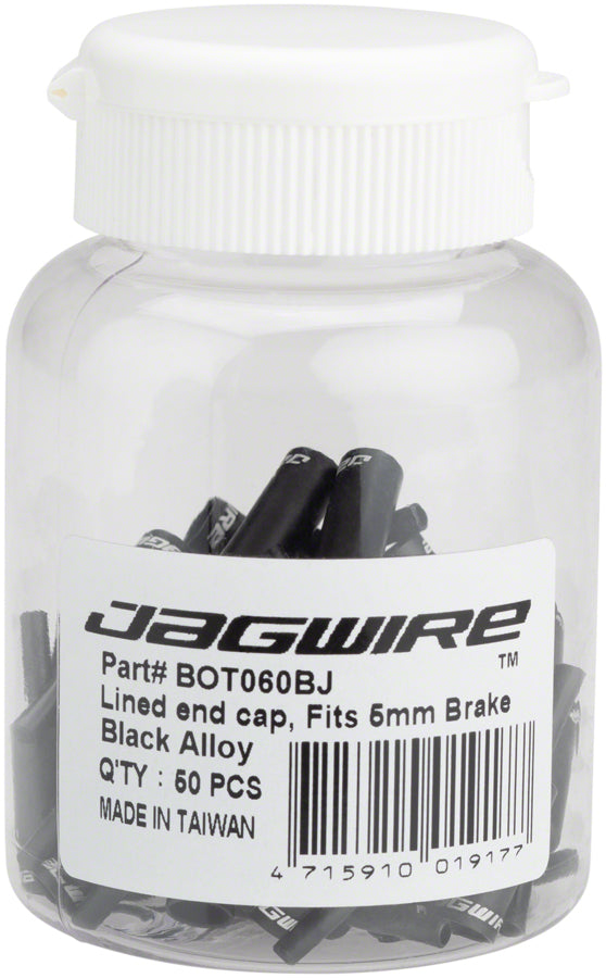 Tapones de aleación forrados de 5 mm de Jagwire - Paquete de 50, Negro