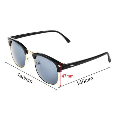 Classic Vintage Semi-Rimless Polarized Sunglasses