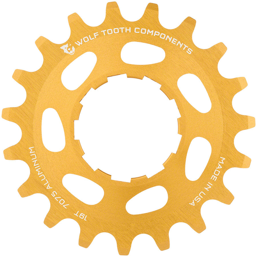 Wolf Tooth Single Speed Aluminum Cog - 19t Gold
