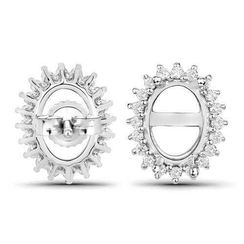 Pendientes Semi Montura de Diamante Blanco Genuino de 0.26 Quilates en Oro Blanco de 14K
