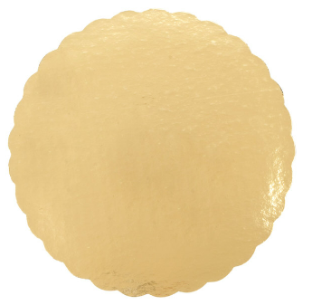 Plateau à gâteau en or à bordure en forme de coquille de 14" - Unitaire