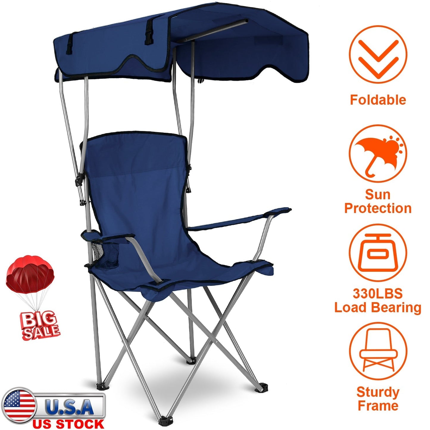 Silla de Playa Plegable GBruno con Dosel