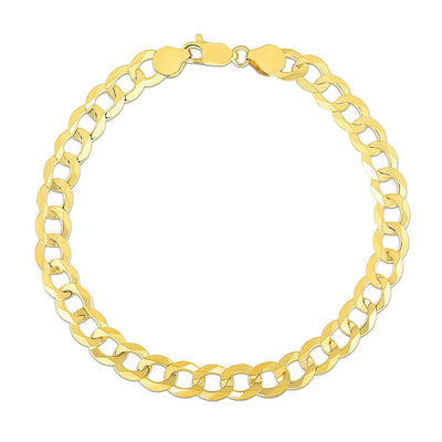 Pulsera Curb de Oro Amarillo de 10k de 7.0mm Elegante