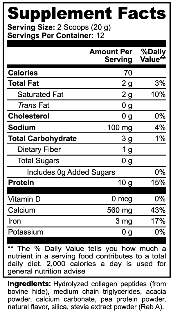 Premium Grass-Fed Collagen Creamer - Vanilla Flavor