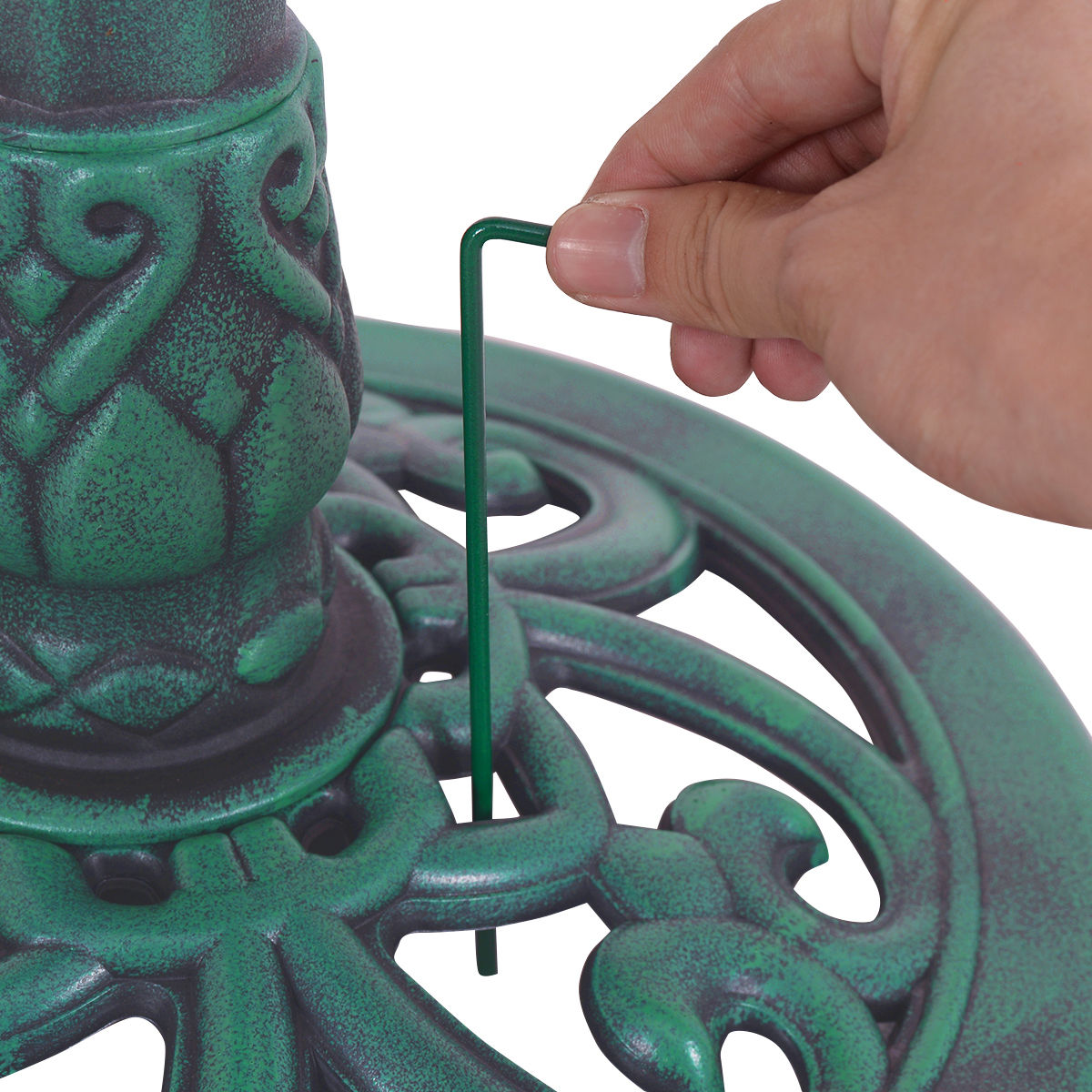 Alimentador de baño para pájaros pedestal verde elegante para jardines