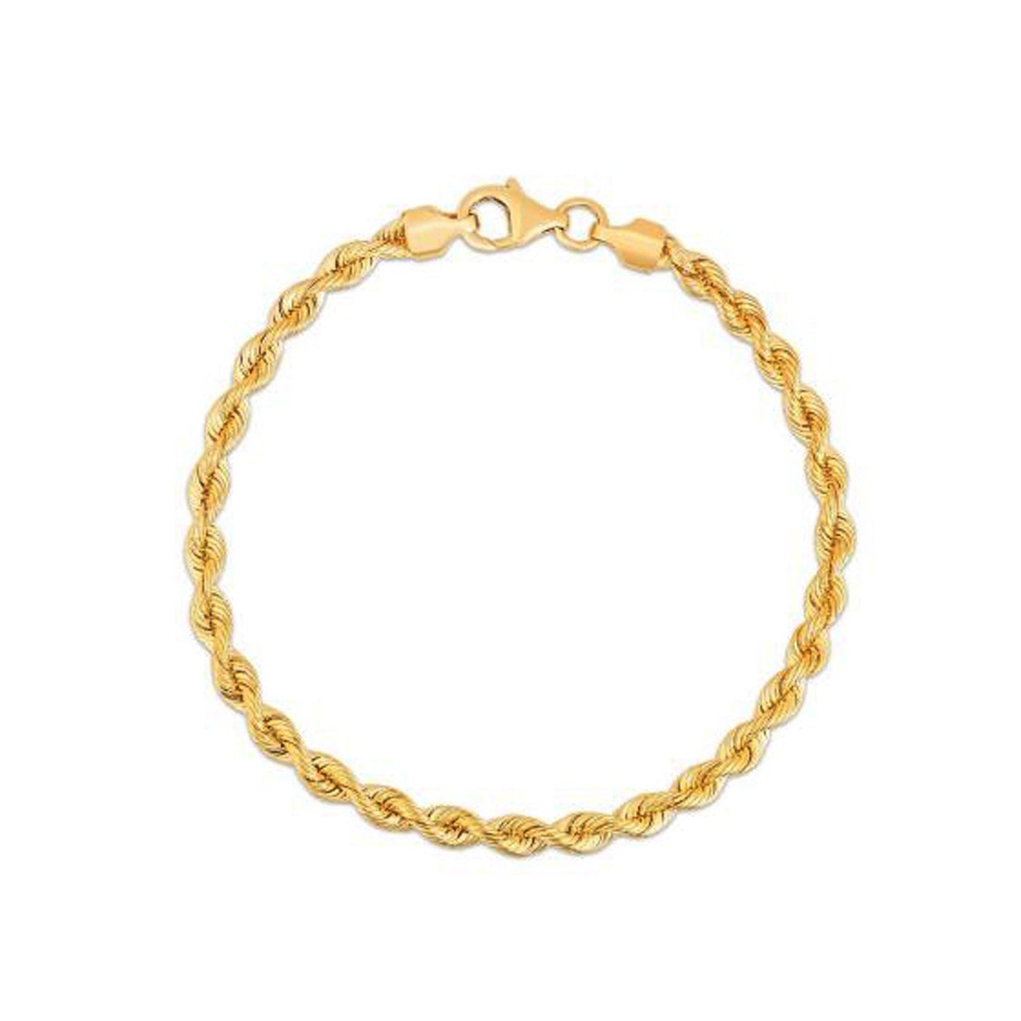 Bracelet en chaîne en soie en or jaune 14 carats (3,70 mm)