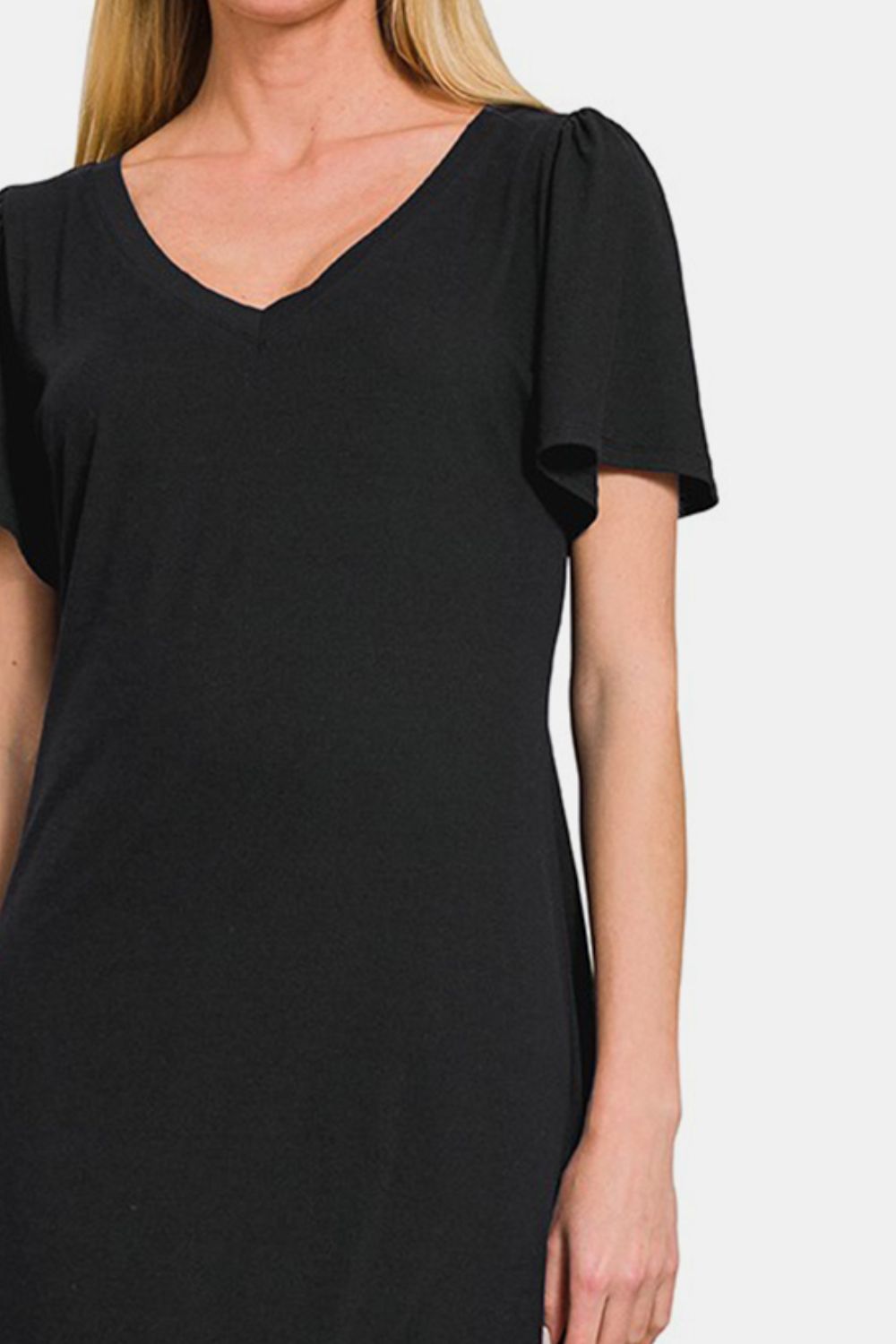 V-Neck Short Sleeve Dress for Women - Effortless Elegance