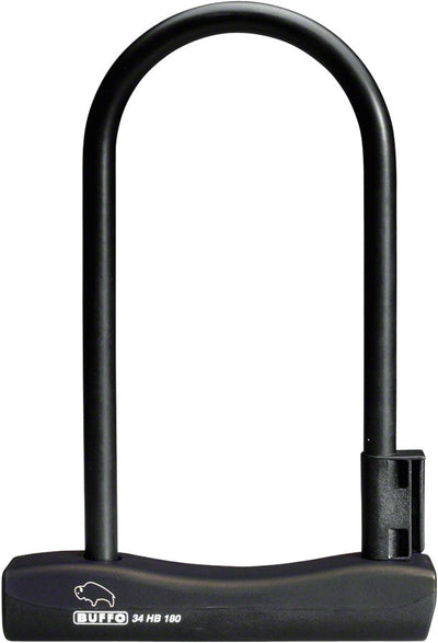 Abus Buffo U-Lock - 4 x 9" con llave negro con soporte