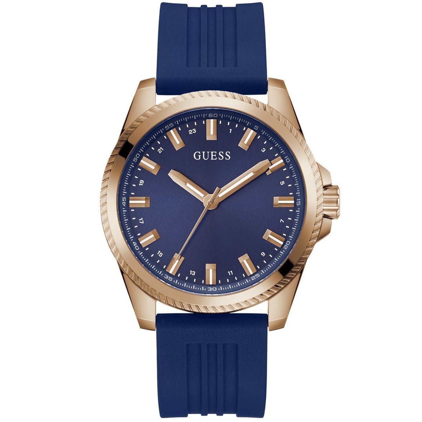 Guess Men's Champ Watch - Blue Dial & Silicone Strap