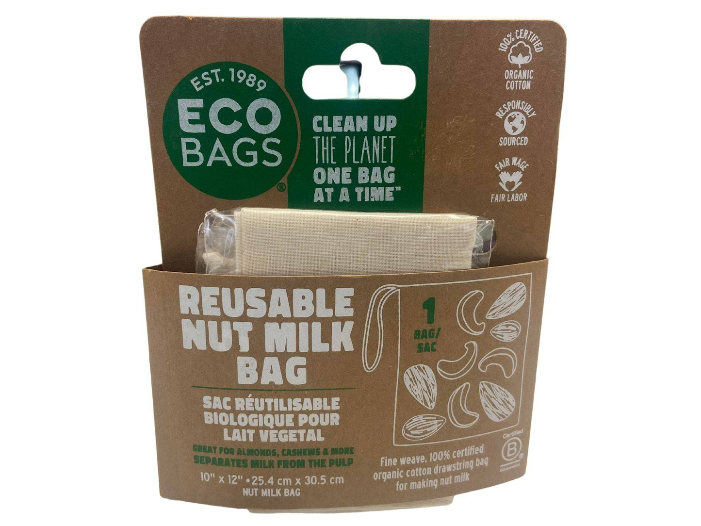 Organic Cotton Nut Milk Bag for Straining