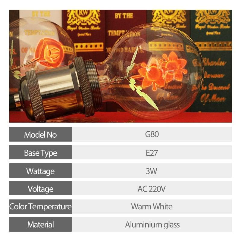 Lampe de Nuit Intérieure à Ampoule Edison - Filament LED Antique pour Décoration Intérieure