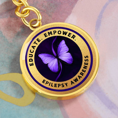Epilepsy Awareness Keychain in Gold