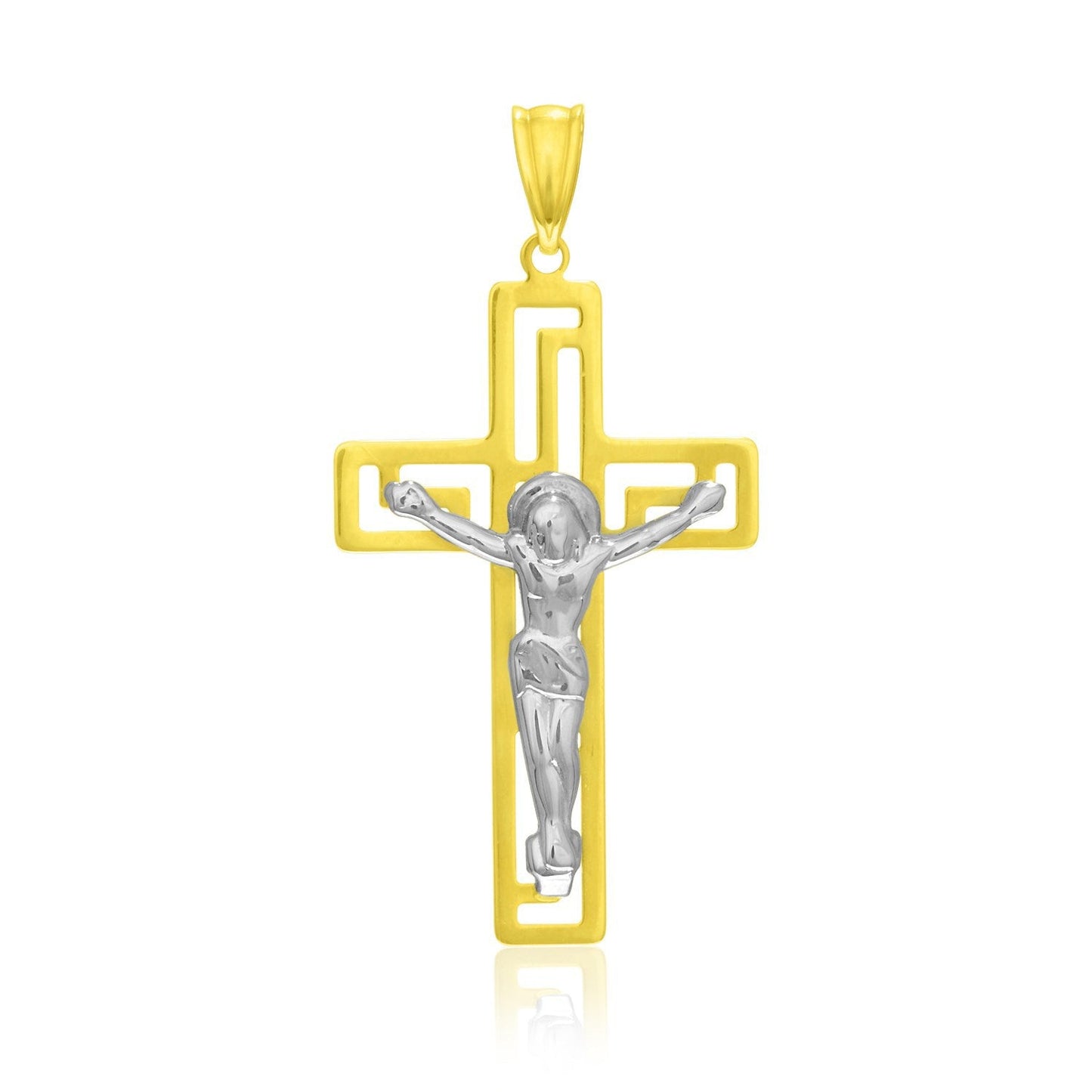 14k Two-Tone Gold Cross Pendant