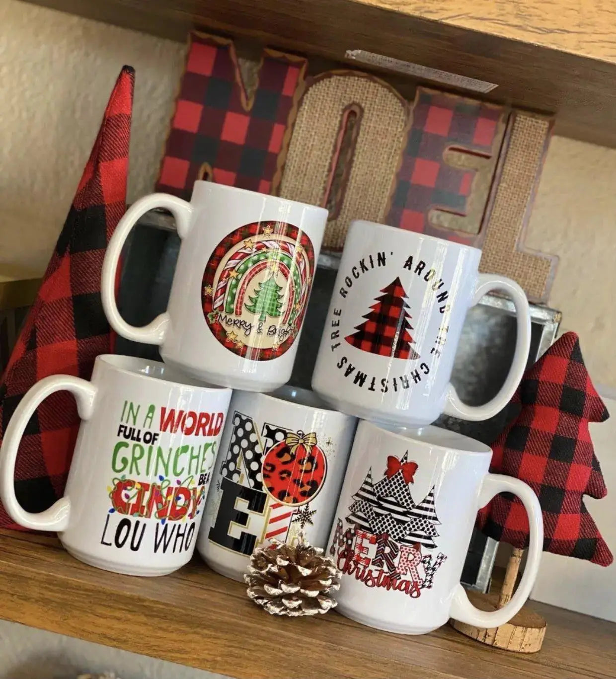 Tazas Navideñas Cerámicas de 15oz