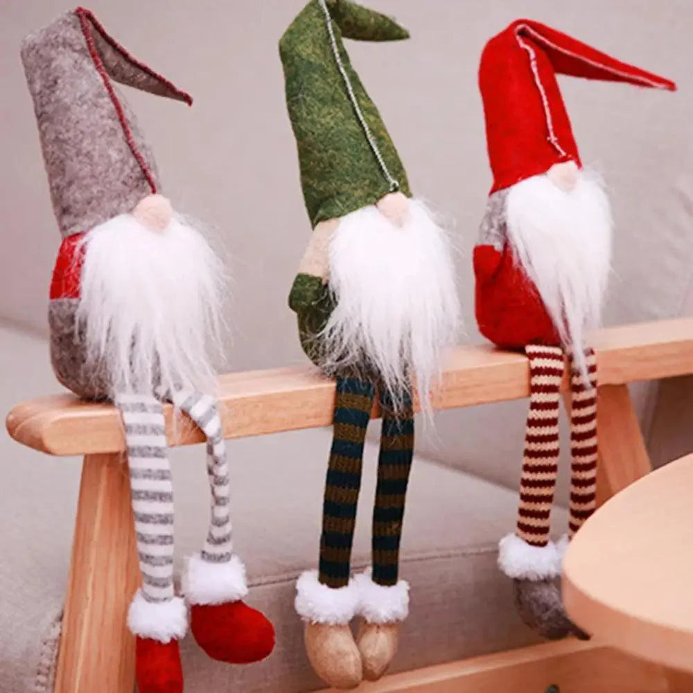 Poupée sans visage de Noël élégante - Décoration de maison pour les fêtes