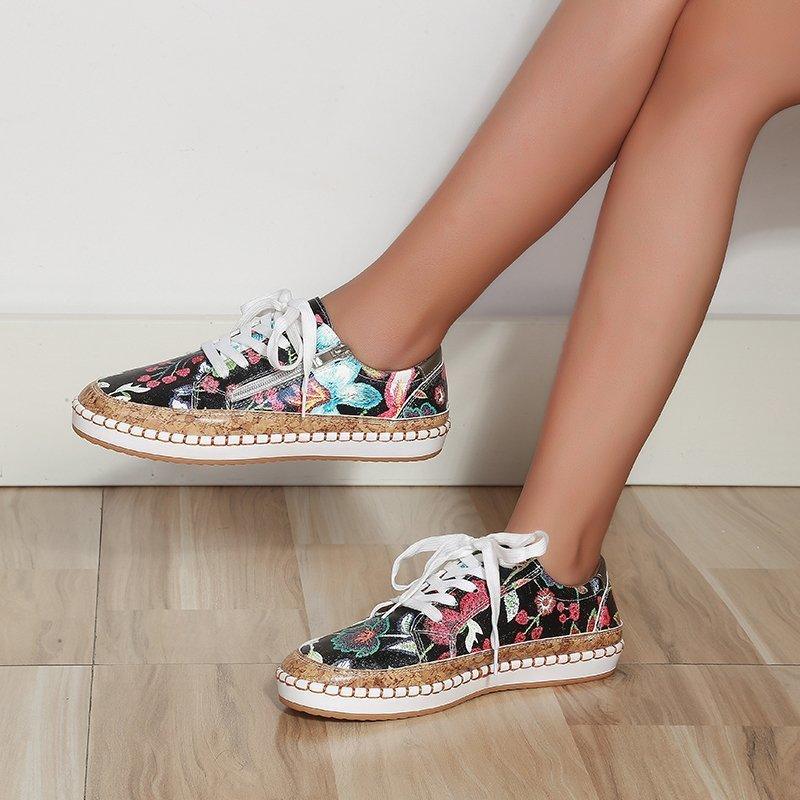 Zapatillas Elegantes con Flores para Mujeres - Calzado Casual Cómodo