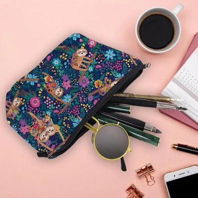 Elegant Multicolor Printed Large Capacity Makeup Bag