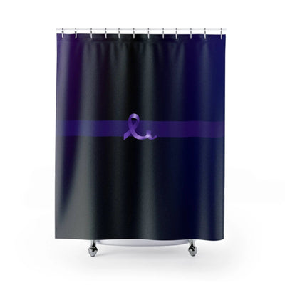 Elegant Purple Ribbon Shower Curtain