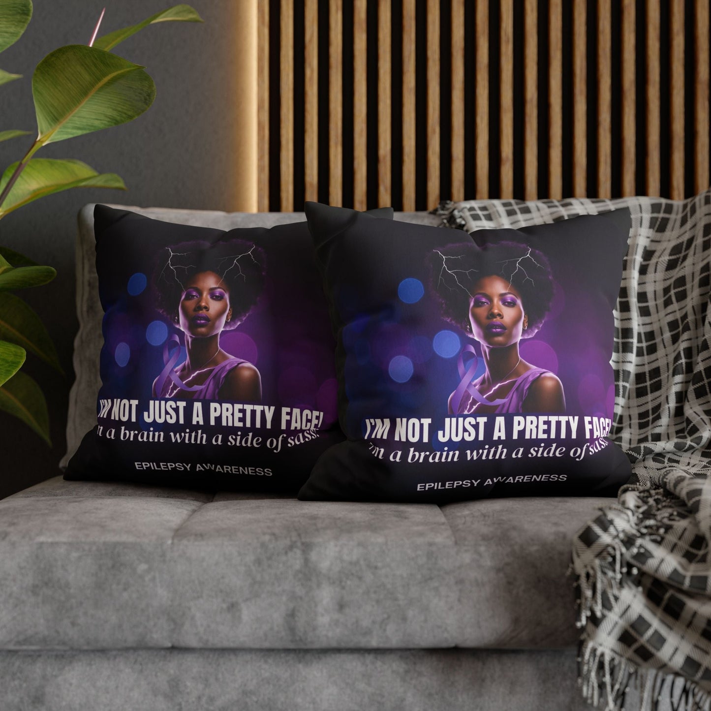Empowering Epilepsy Awareness Faux Suede Pillowcase