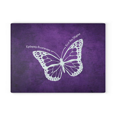 Stylish Epilepsy Awareness Glass Cutting Board - Celebrate and Educate - Korvel