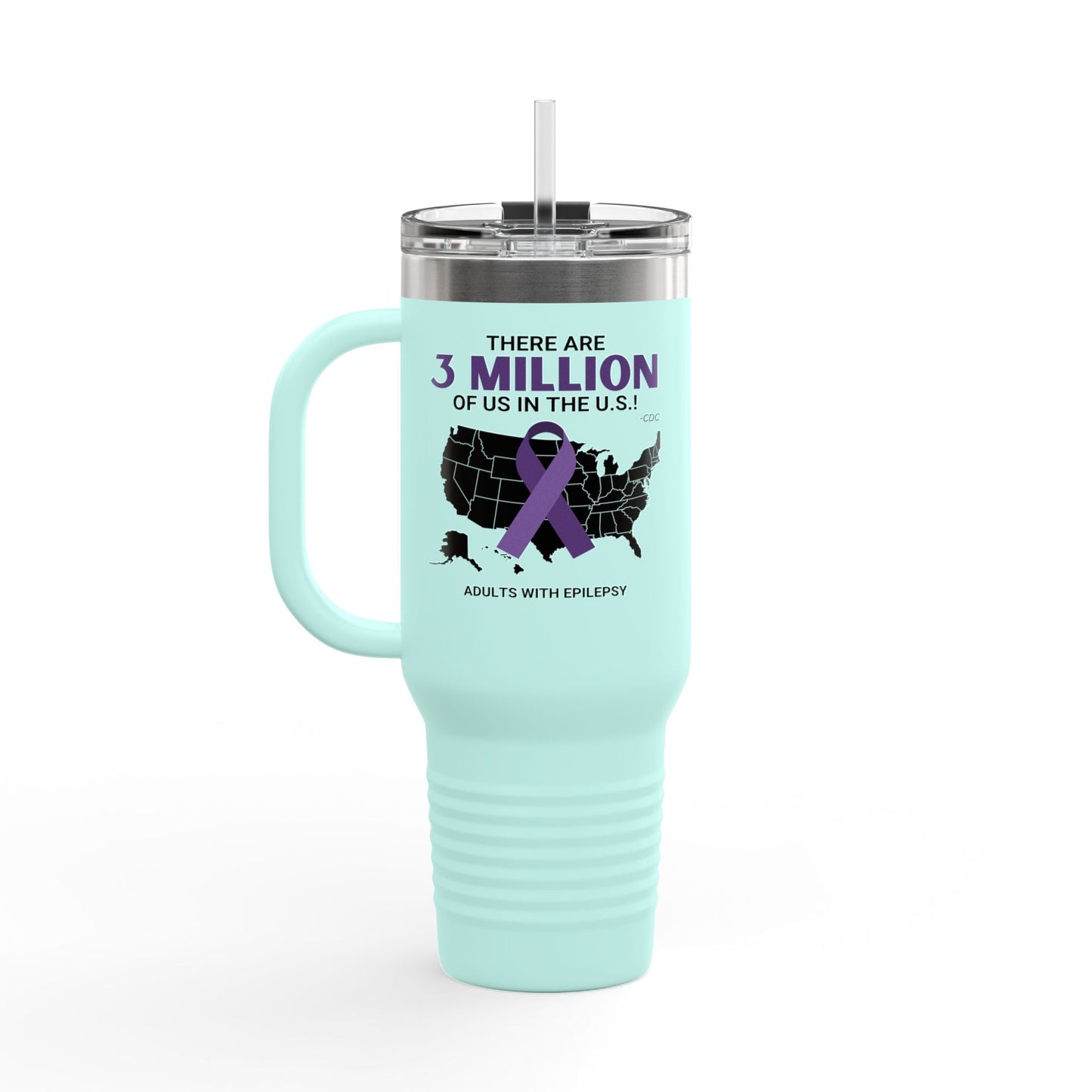 Tasse de Voyage Isolée de Sensibilisation à l'Épilepsie - 40oz