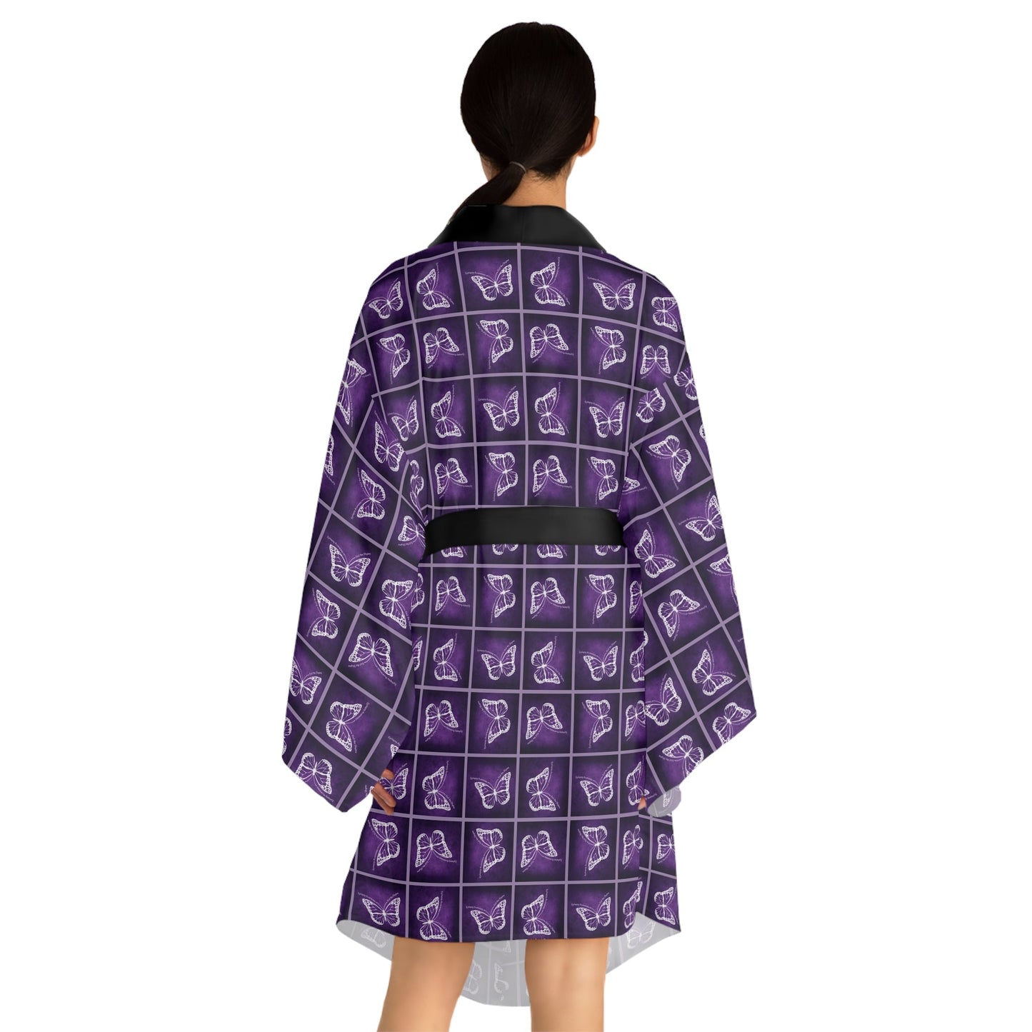 Elegant Epilepsy Butterfly Dreams Long Sleeve Kimono Robe - Korvel