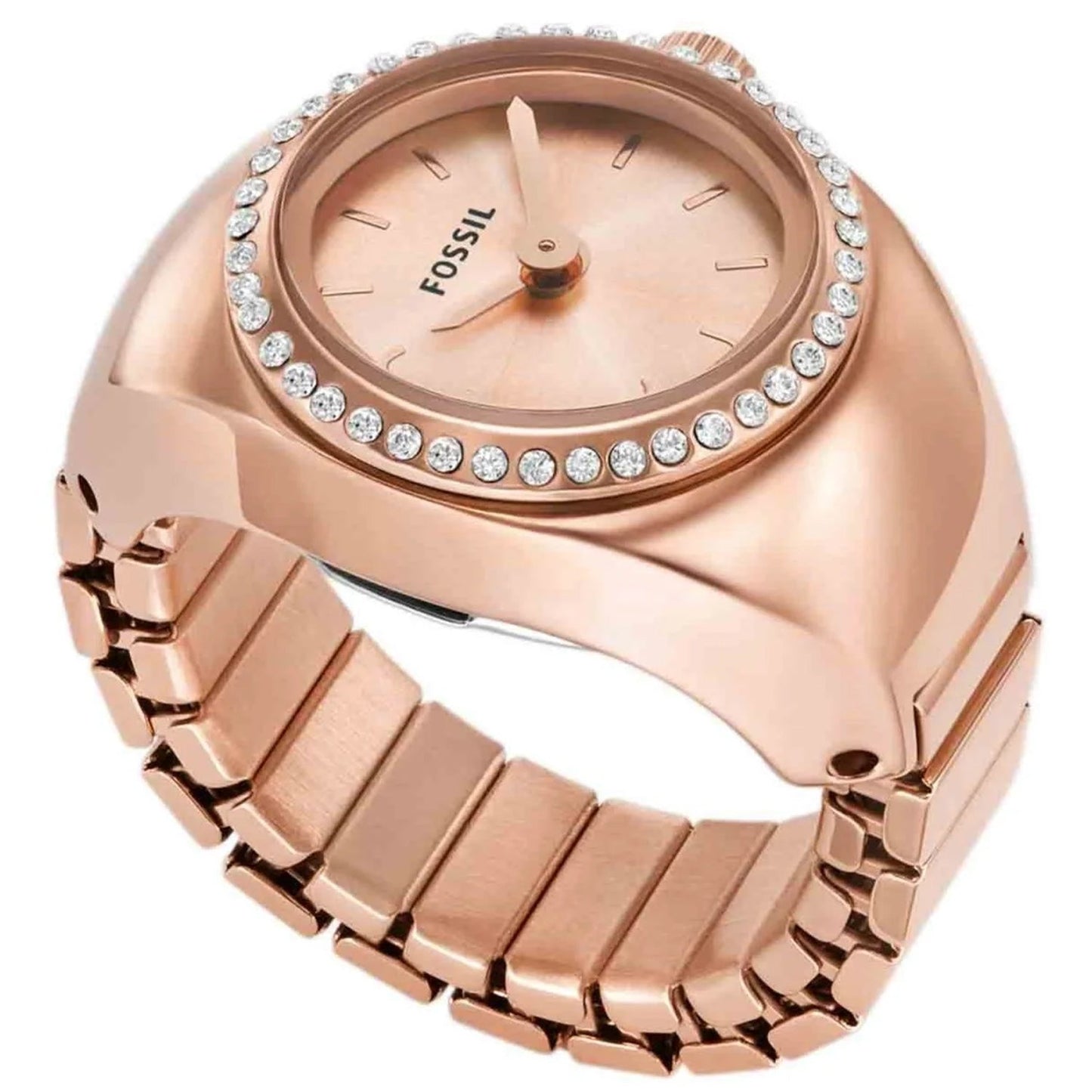 Anillo Reloj de Oro Rosa para Mujeres Fossil