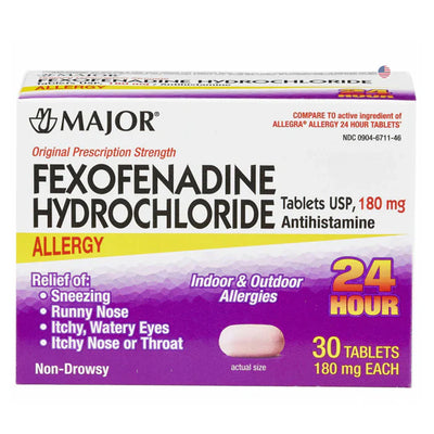 Tabletas de Fexofenadina HCl 180 mg - 30 Contenido