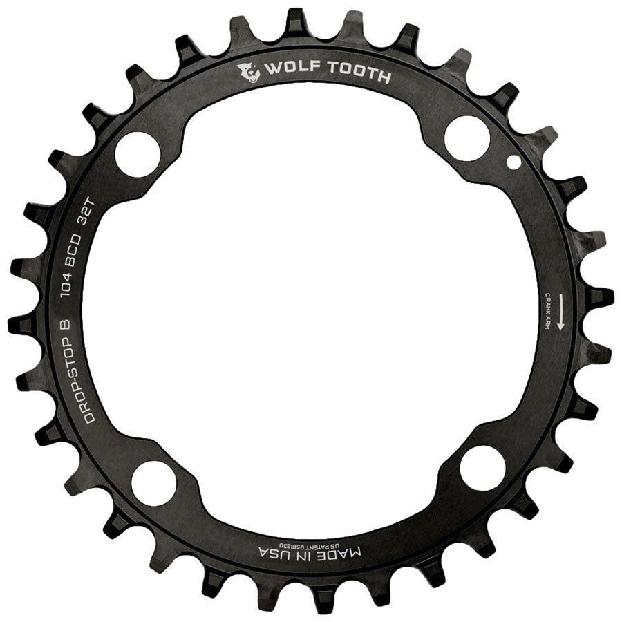 Chaîne Wolf Tooth 104 BCD - 32t Drop-Stop B Noir