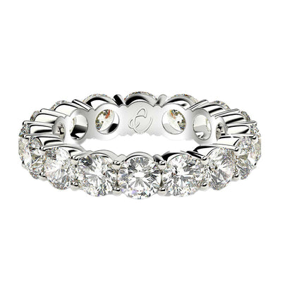 Round Cut Lab Grown Diamond Eternity Ring in 14k White Gold