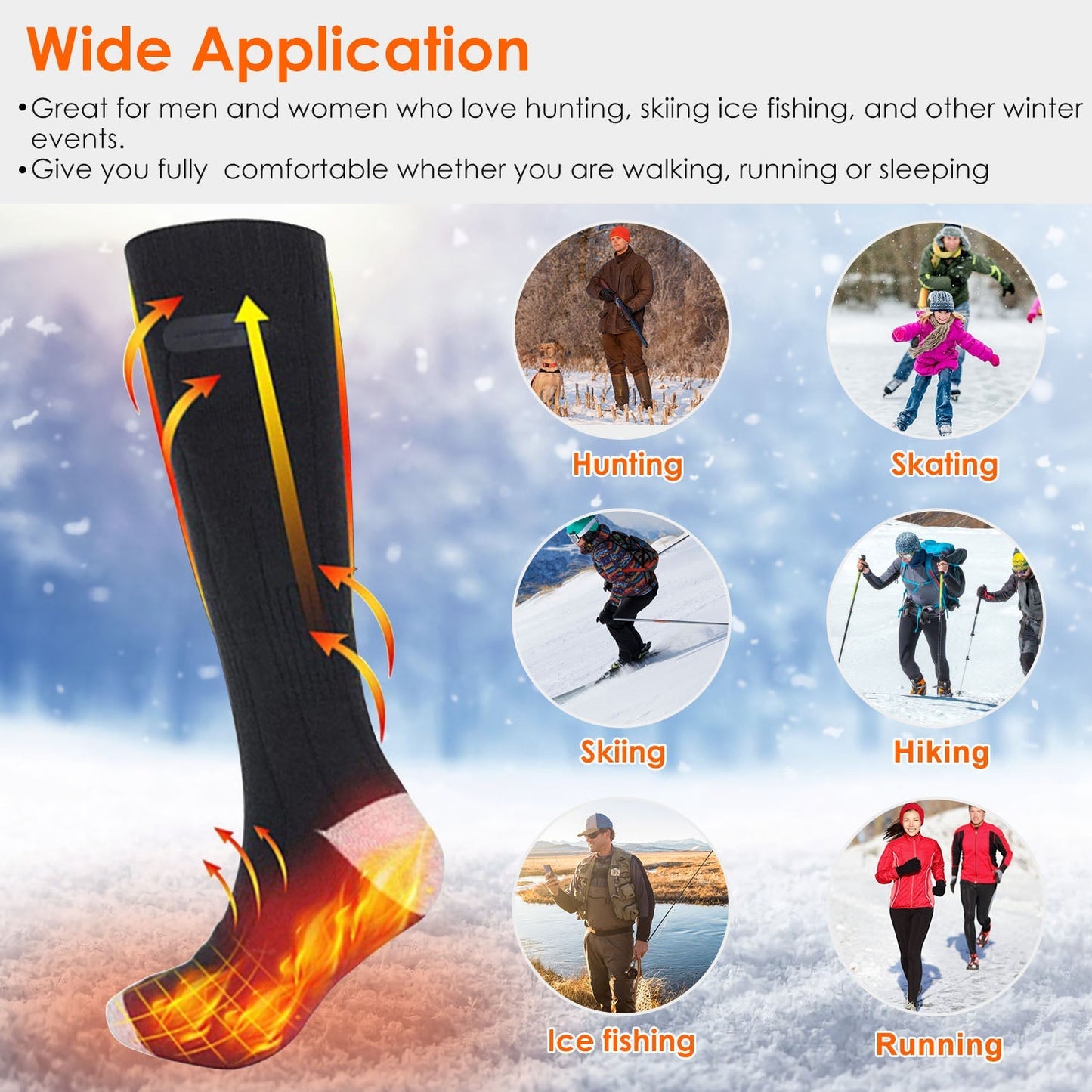 Rechargeable Electric Heated Socks for Men & Women