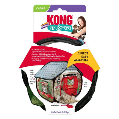 Kong Play Spaces Bungalow Cat Toy - Multi-Color