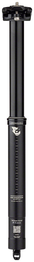 Wolf Tooth Resolve Dropper Seatpost - 31.6mm, 160mm Travel, Black