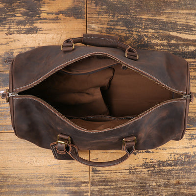Men's First Layer Cowhide Travel Duffel Bag