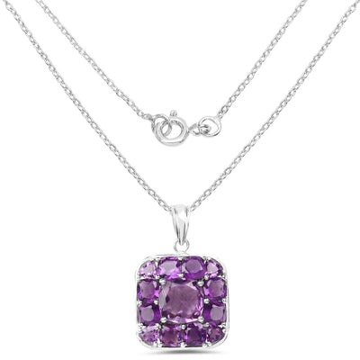 Colgante de amatista genuina de 8.20 quilates en plata esterlina .925