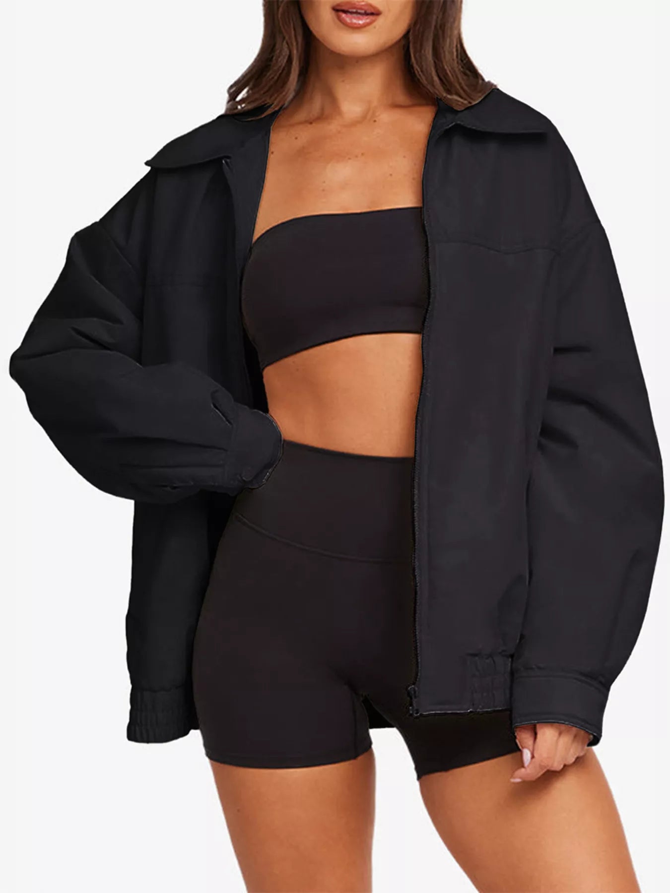 Veste zippée légère à coupe décontractée