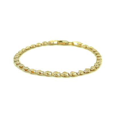 14k Yellow Gold Heart Anklet - 2.9mm Adjustable Design
