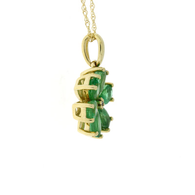 Emerald Diamond Fashion Pendant in 14KT Yellow Gold