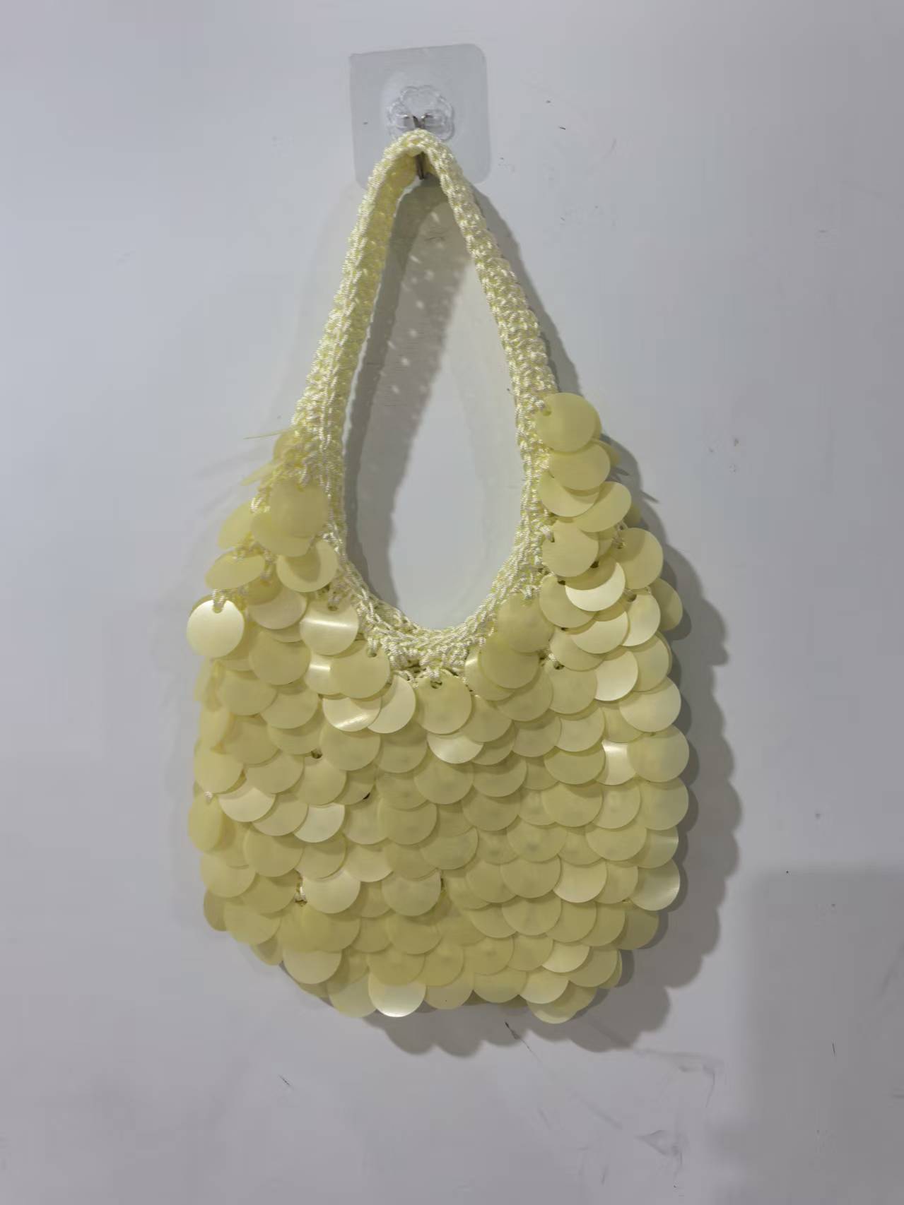 High-End Handmade Natural Sequin Shoulder Bag for Women