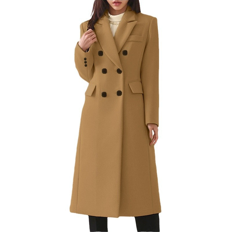 Elegant Women's Wool Overcoat for Autumn/Winter